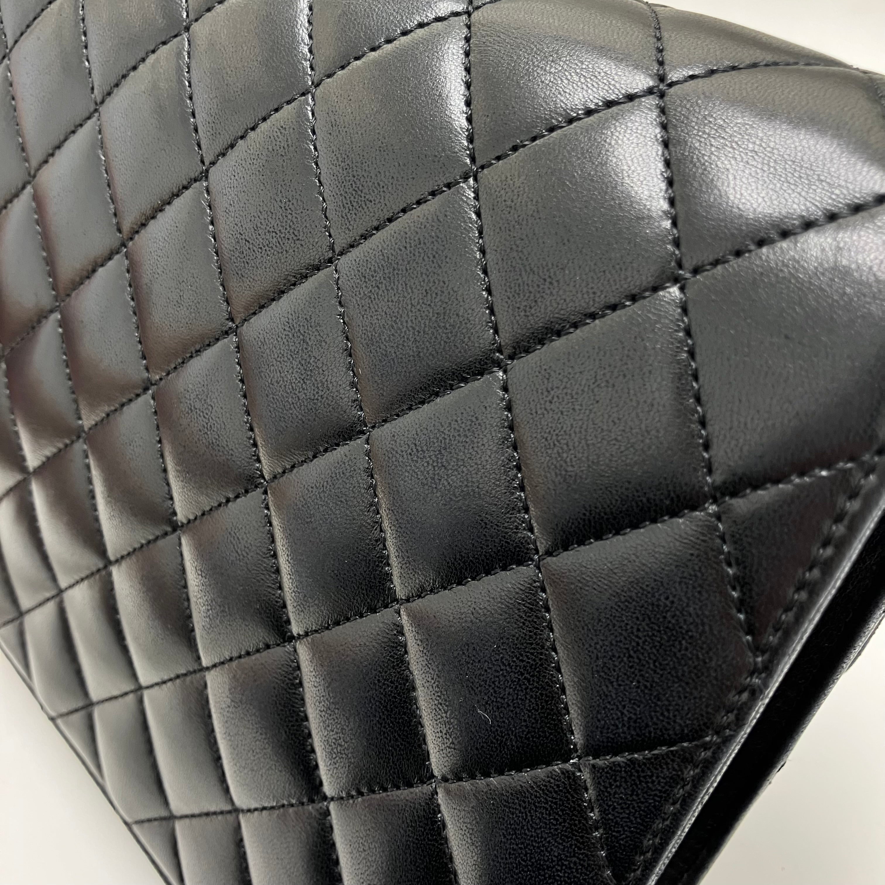 Chanel 2010-2011 Black Lambskin Turnlock Medium Half Flap Shoulder Bag
