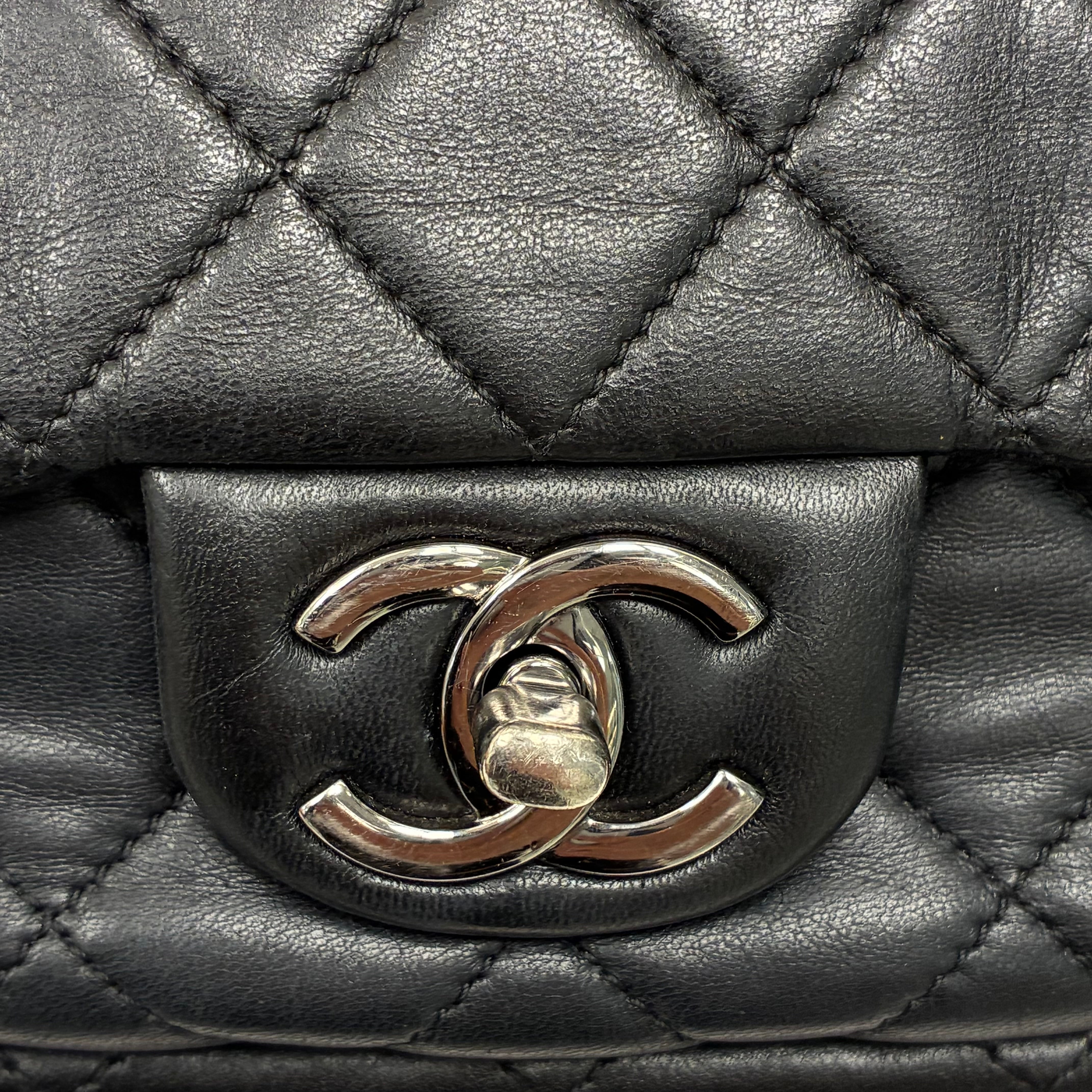 Chanel 2012-2013 Black Lambskin Large Hula Hoop Handbag