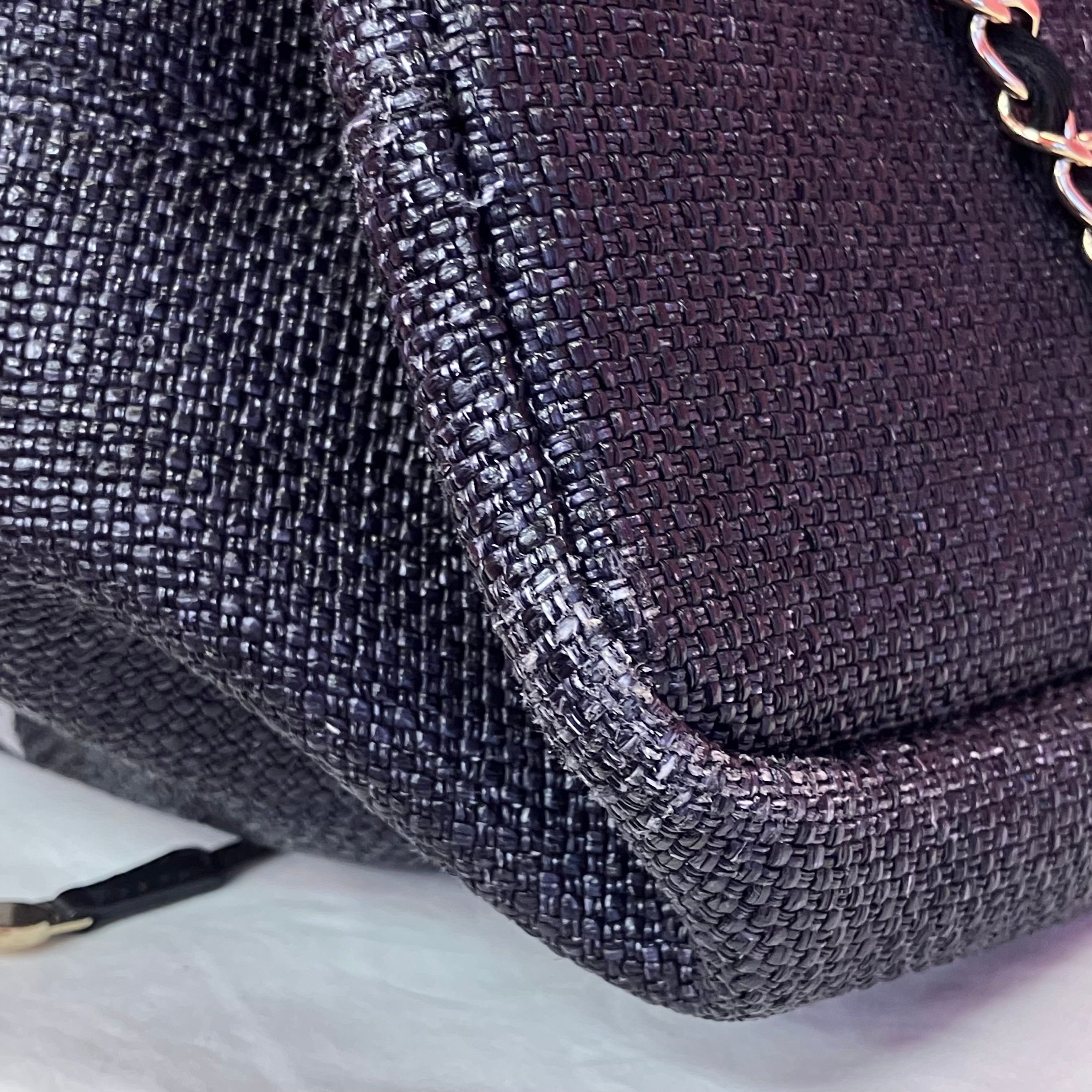 Chanel 2019 Black Straw Deauville Bucket Backpack