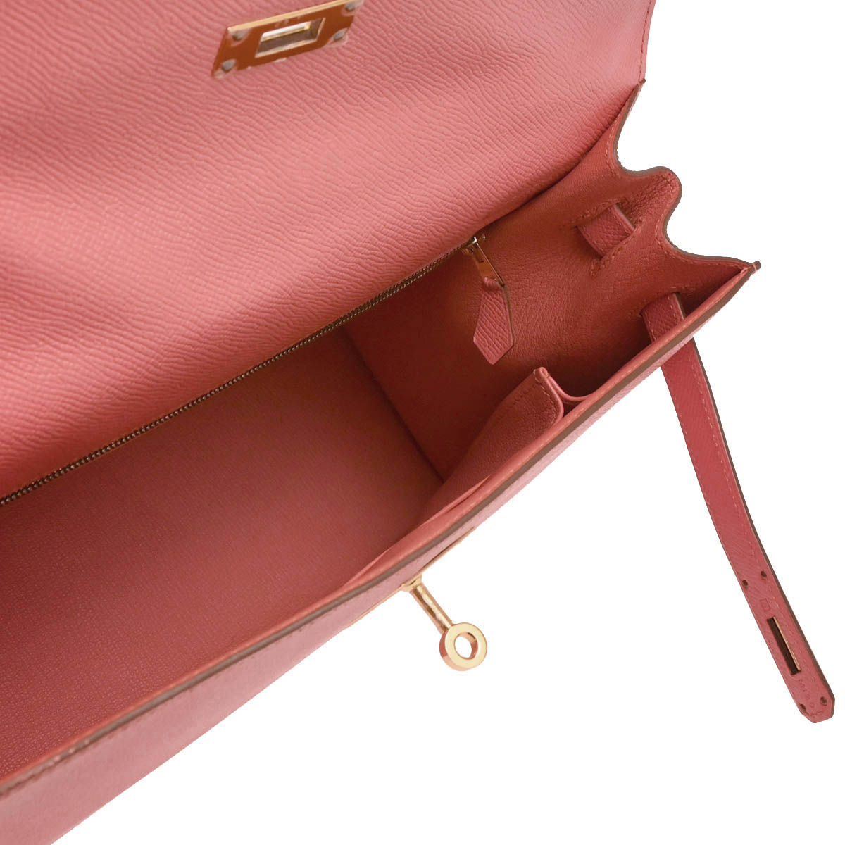 Hermes 2014 Rouge Pivoine Epsom Kelly 32 Sellier 2way Shoulder Handbag