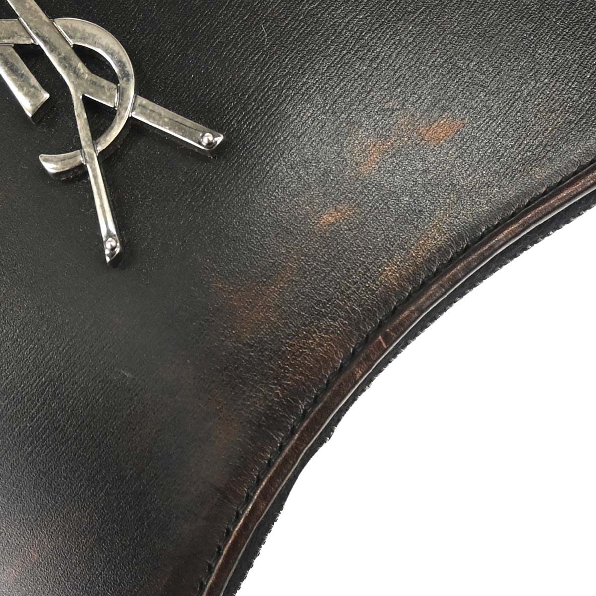 Saint Laurent Black Leather Love Heart Shoulder Bag