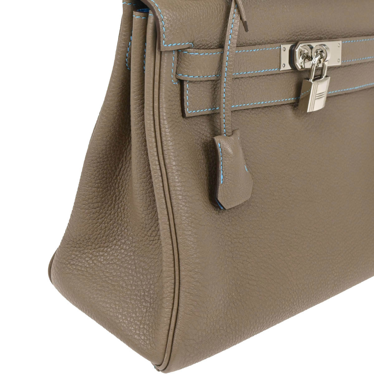 Hermes 2010 Etoupe Turquoise Togo Kelly Eclat 28 Retourne 2way Shoulder Handbag