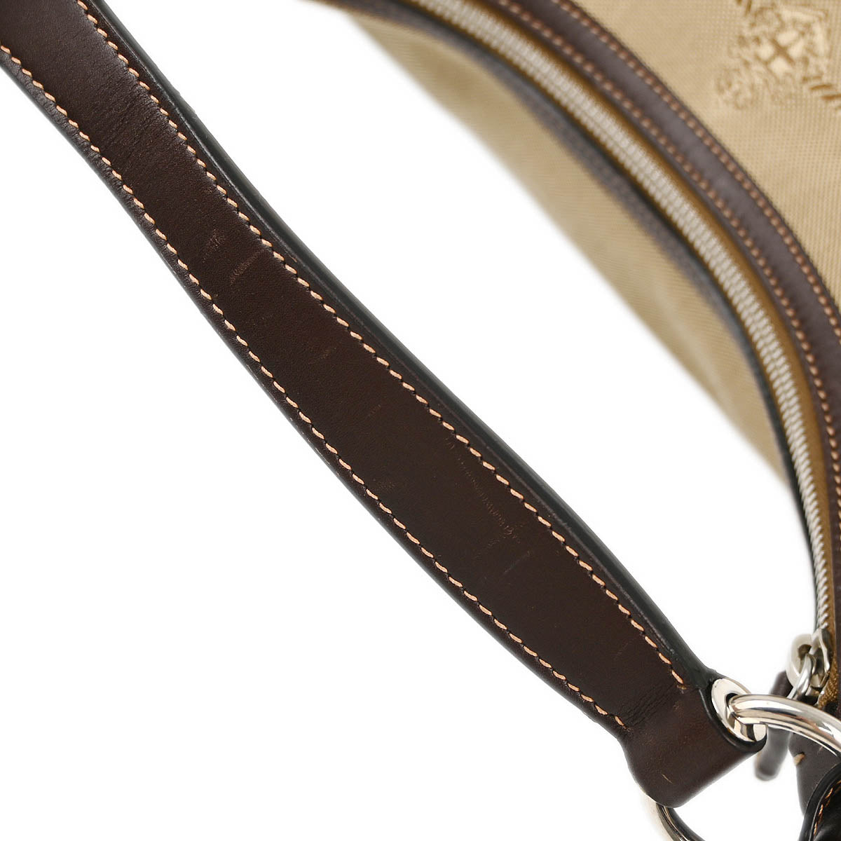 Prada Beige Canvas Hobo Handbag
