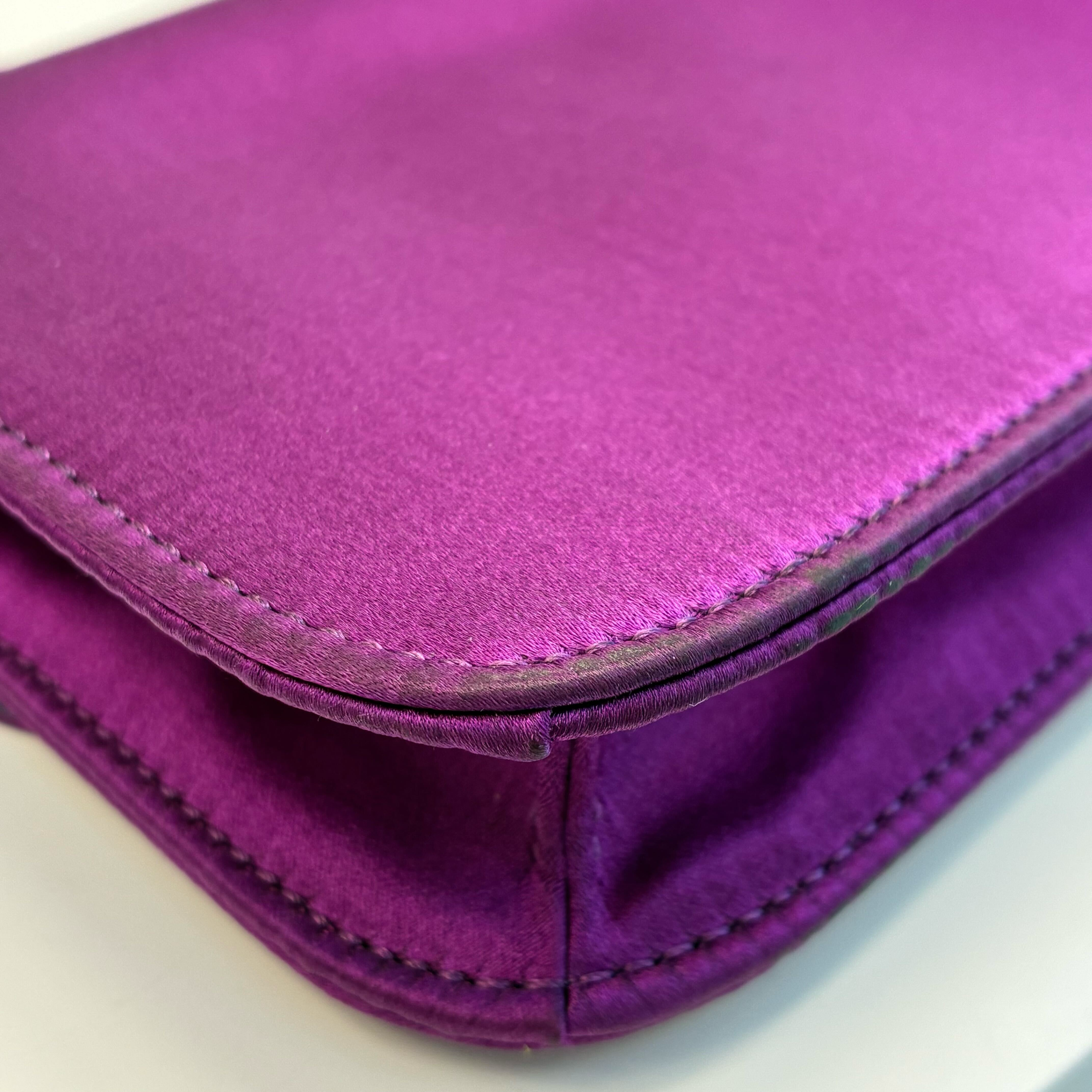 Hermes * 2010 Purple Silk Pochette Mini Constance