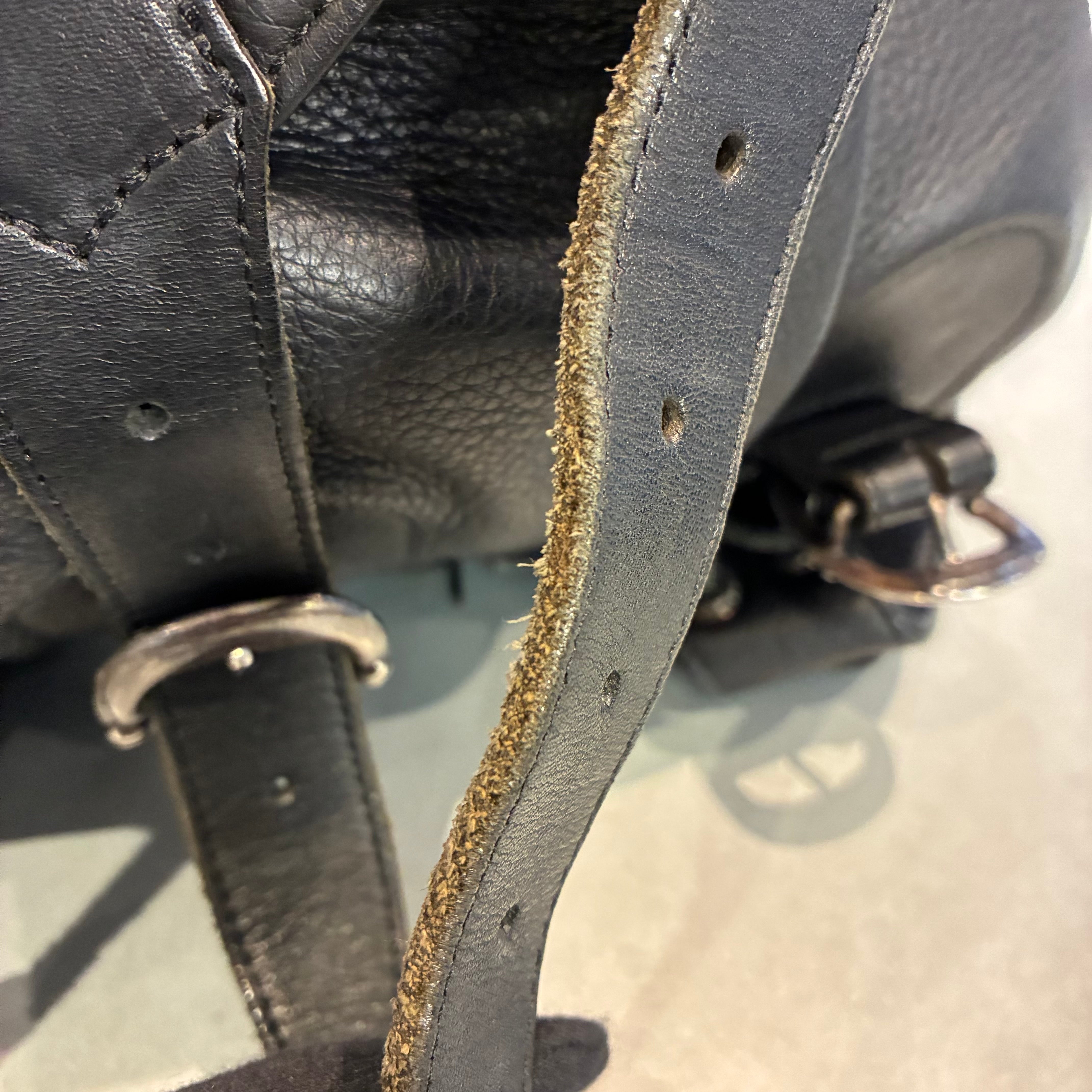 Chrome Hearts Black Leather Gunslinger Backpack