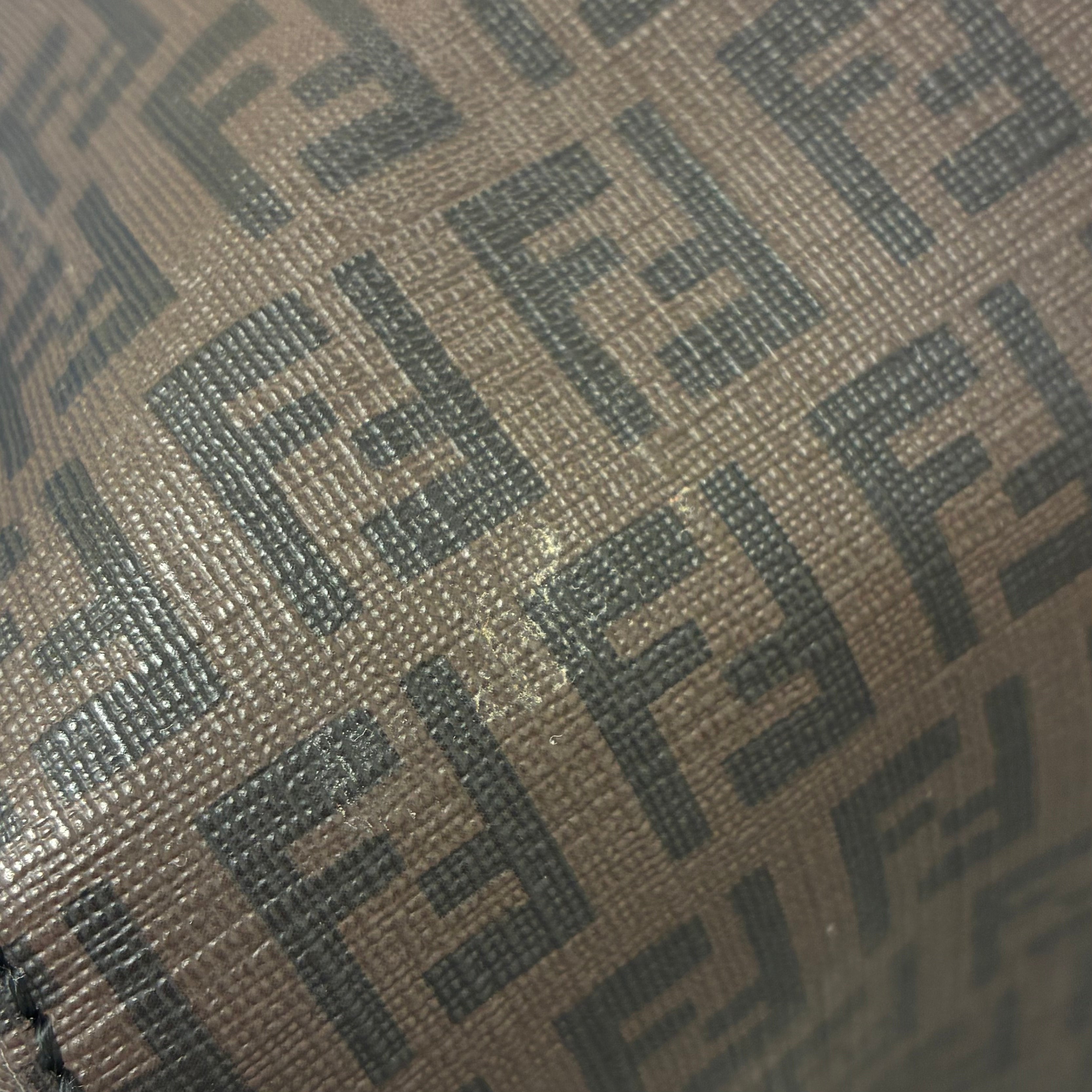 Fendi Brown PVC Zucchino Mamma Baguette Handbag