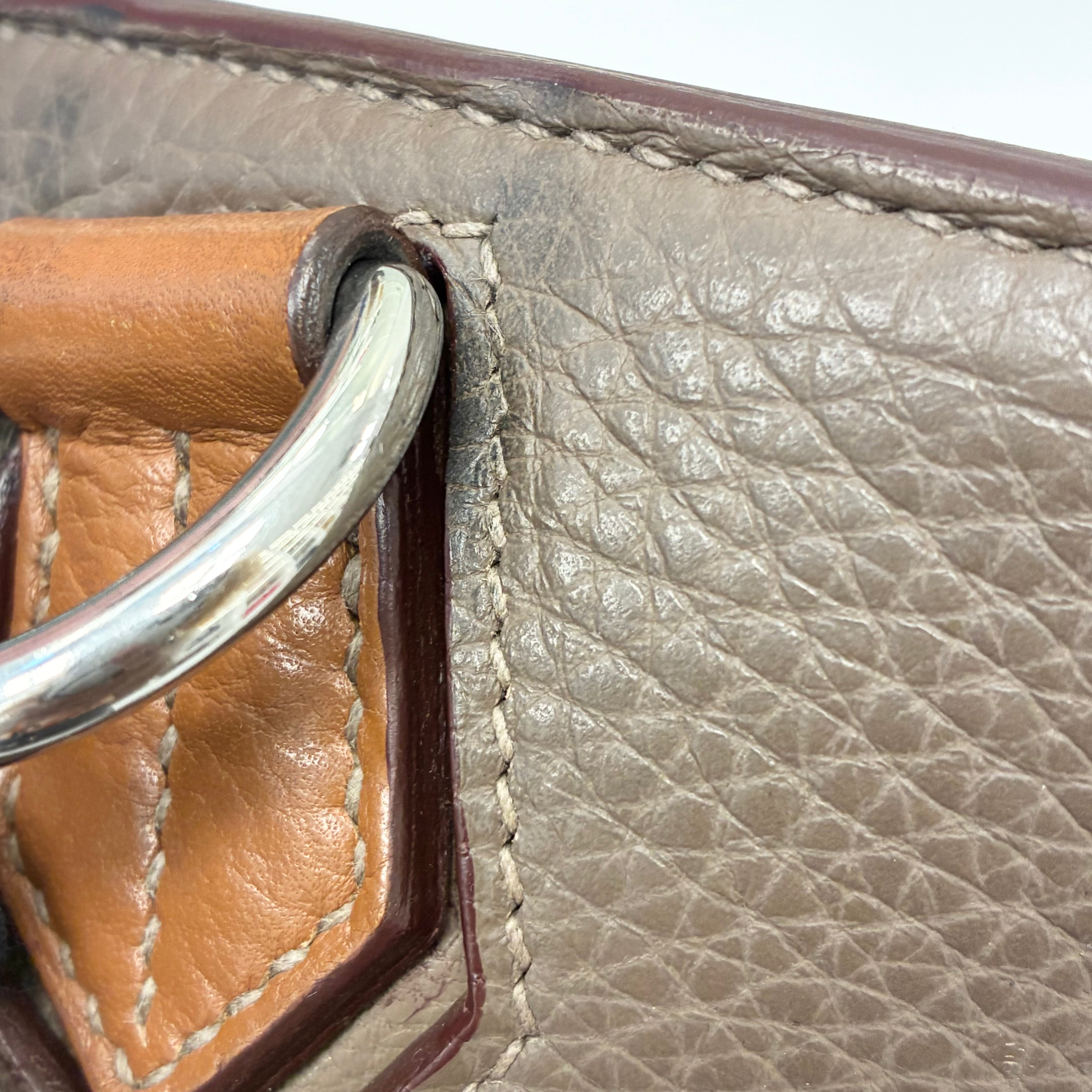 Hermes 2013 Taupe Gray Gold Taurillon Clemence Jypsiere 34 Shoulder Bag