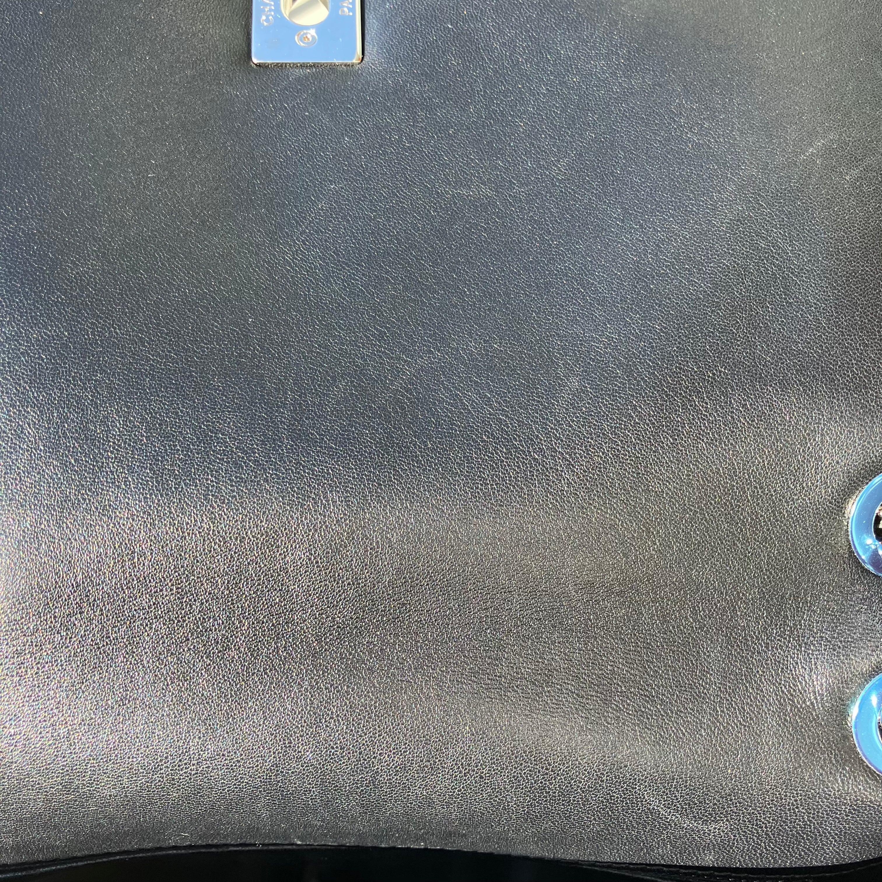 Chanel Black Wool No.5 Turnlock Full Flap Shoulder Bag