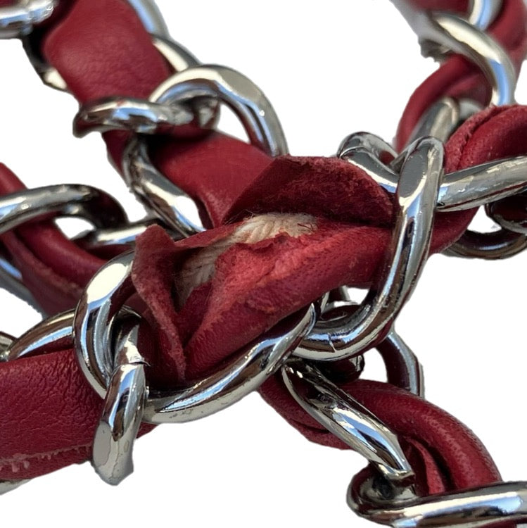 Chanel 2012-2013 Red Caviar Skin French Riviera Shoulder Bag