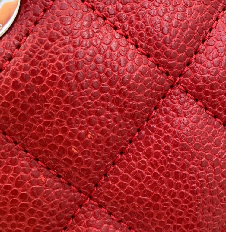 Chanel 2012-2013 Red Caviar Skin French Riviera Shoulder Bag