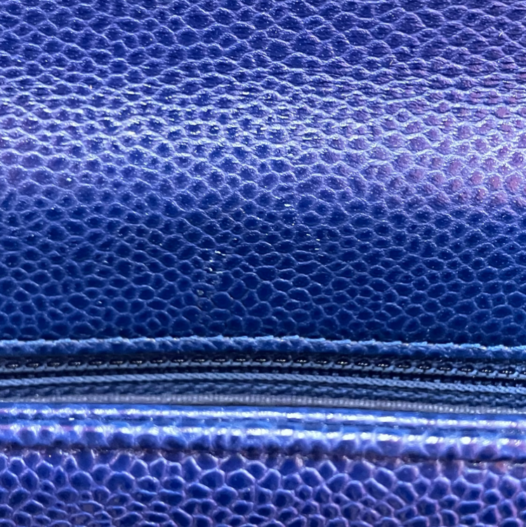 Chanel 2017-2018 Blue Caviar Skin Coco Handle 2way Shoulder Handbag