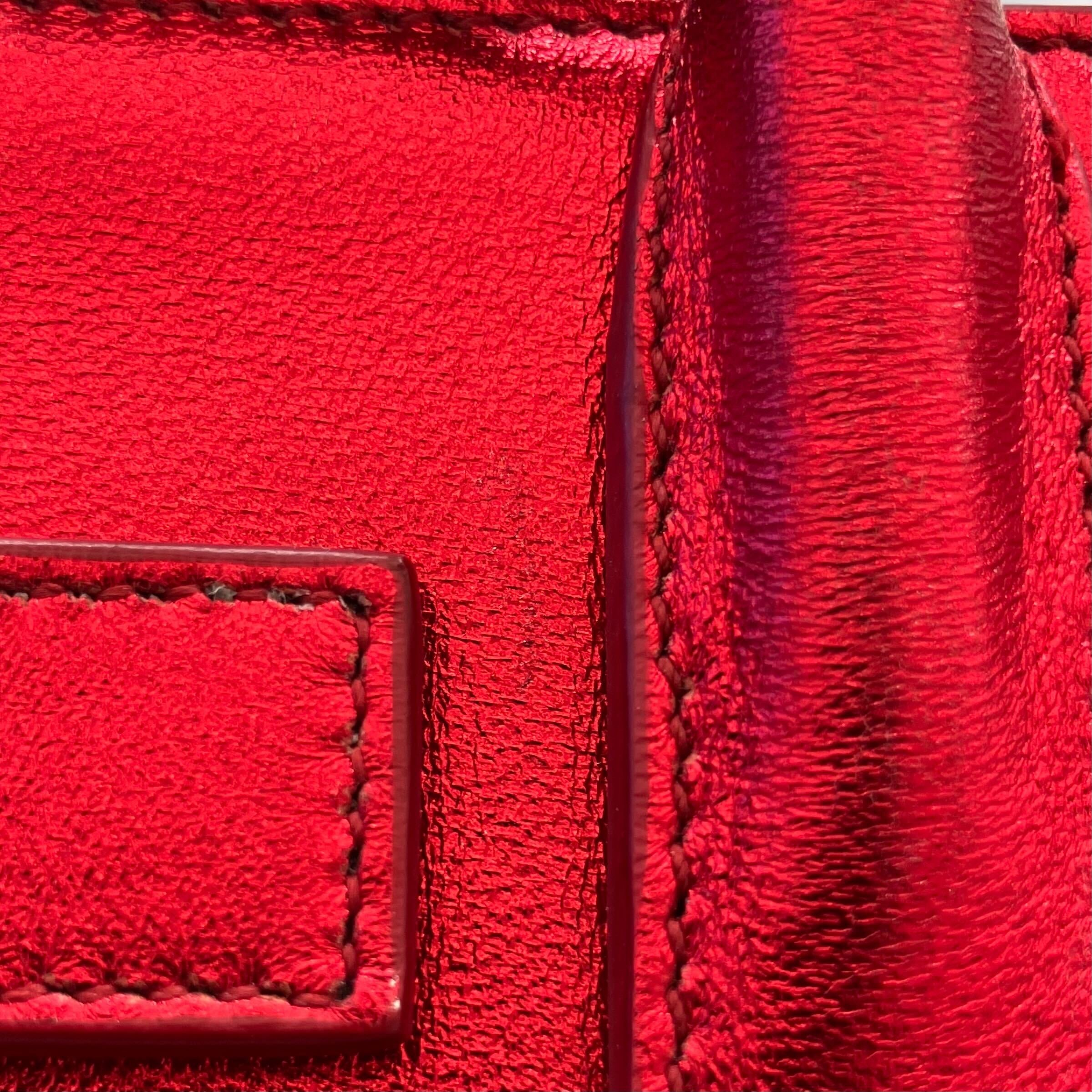 Saint Laurent Metallic Red Sac de Jour 2way Shoulder Handbag