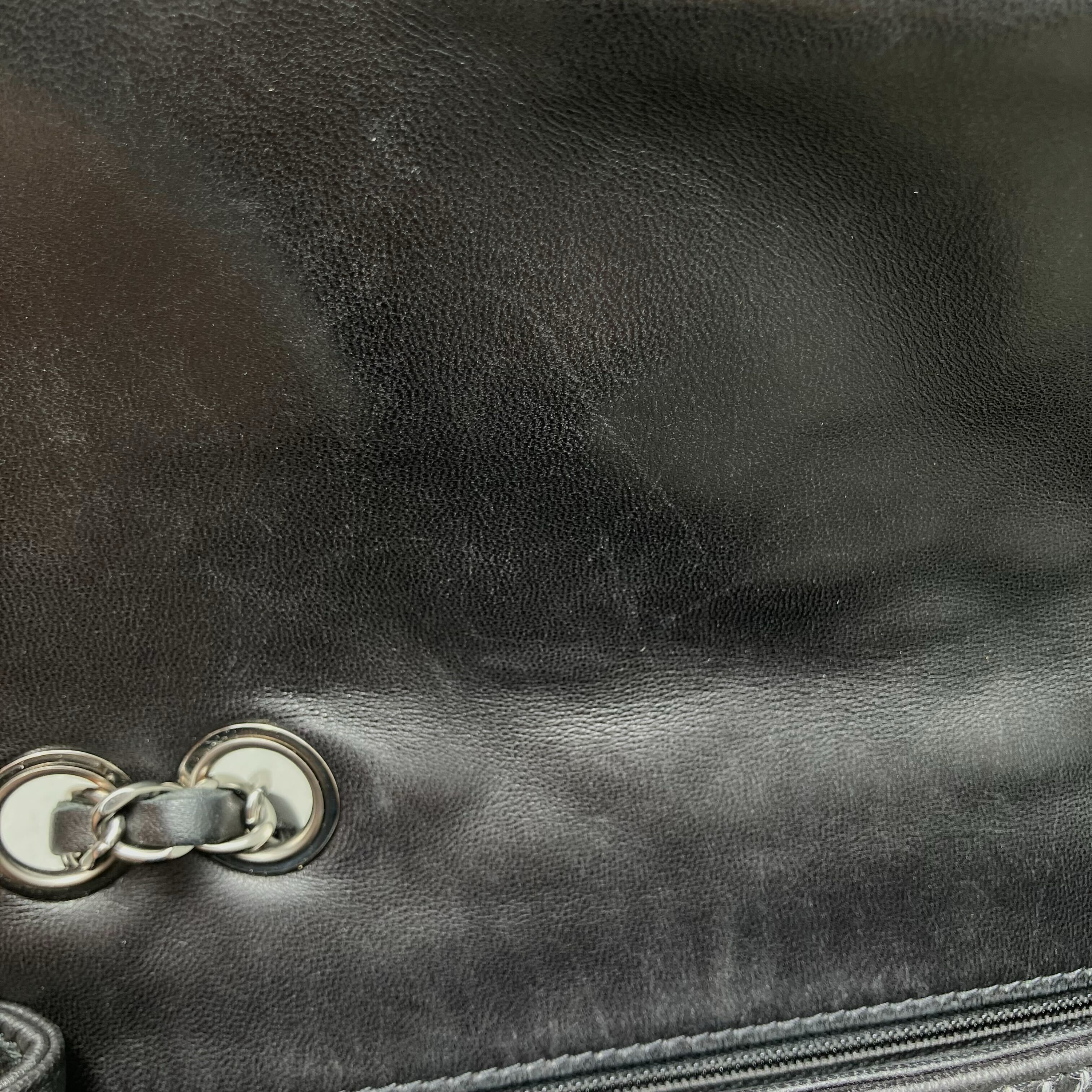 Chanel 2011 Black Tweed Lambskin Patchwork Stitch Shoulder Bag