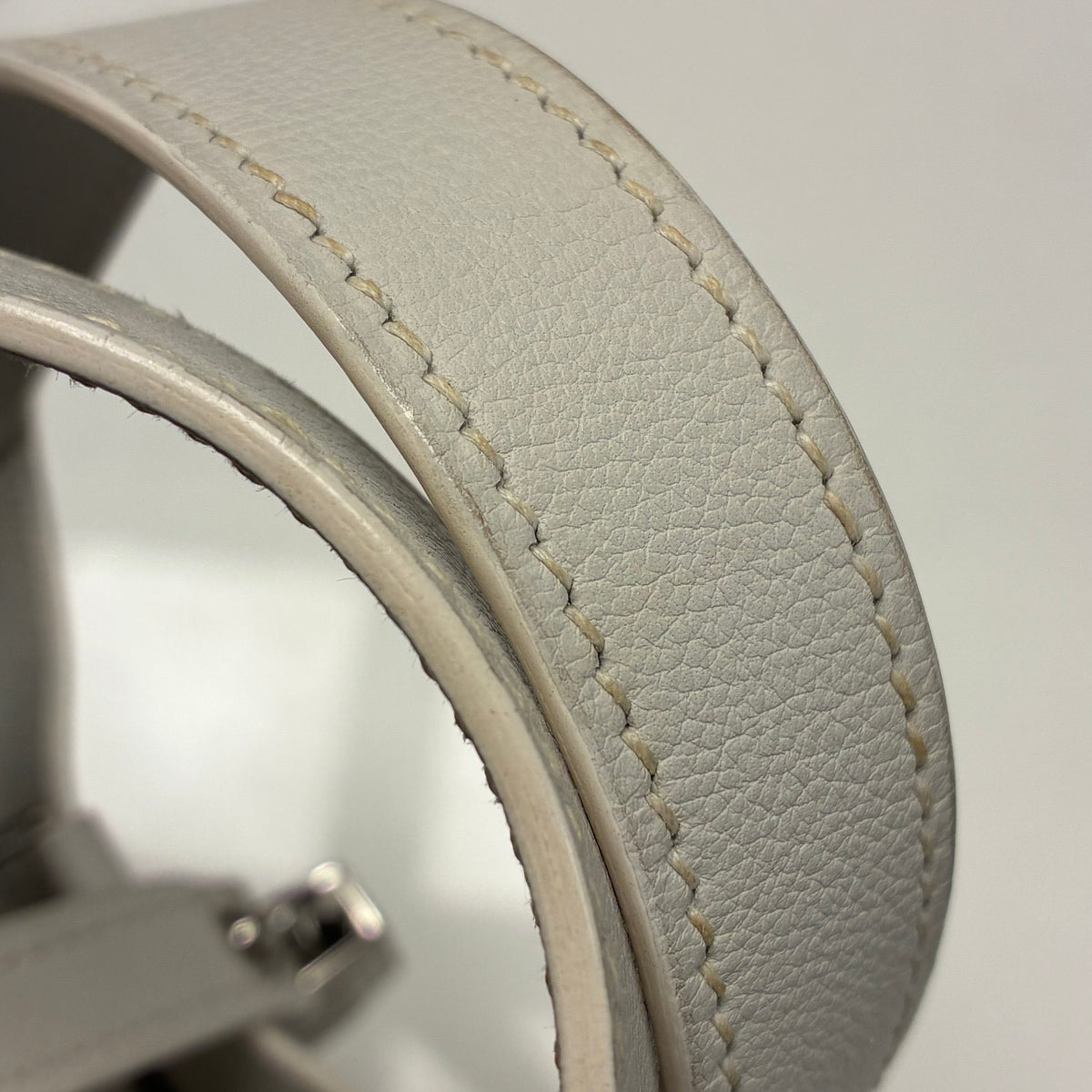 Hermes White Evercolor Picotin Lock Micro Handbag