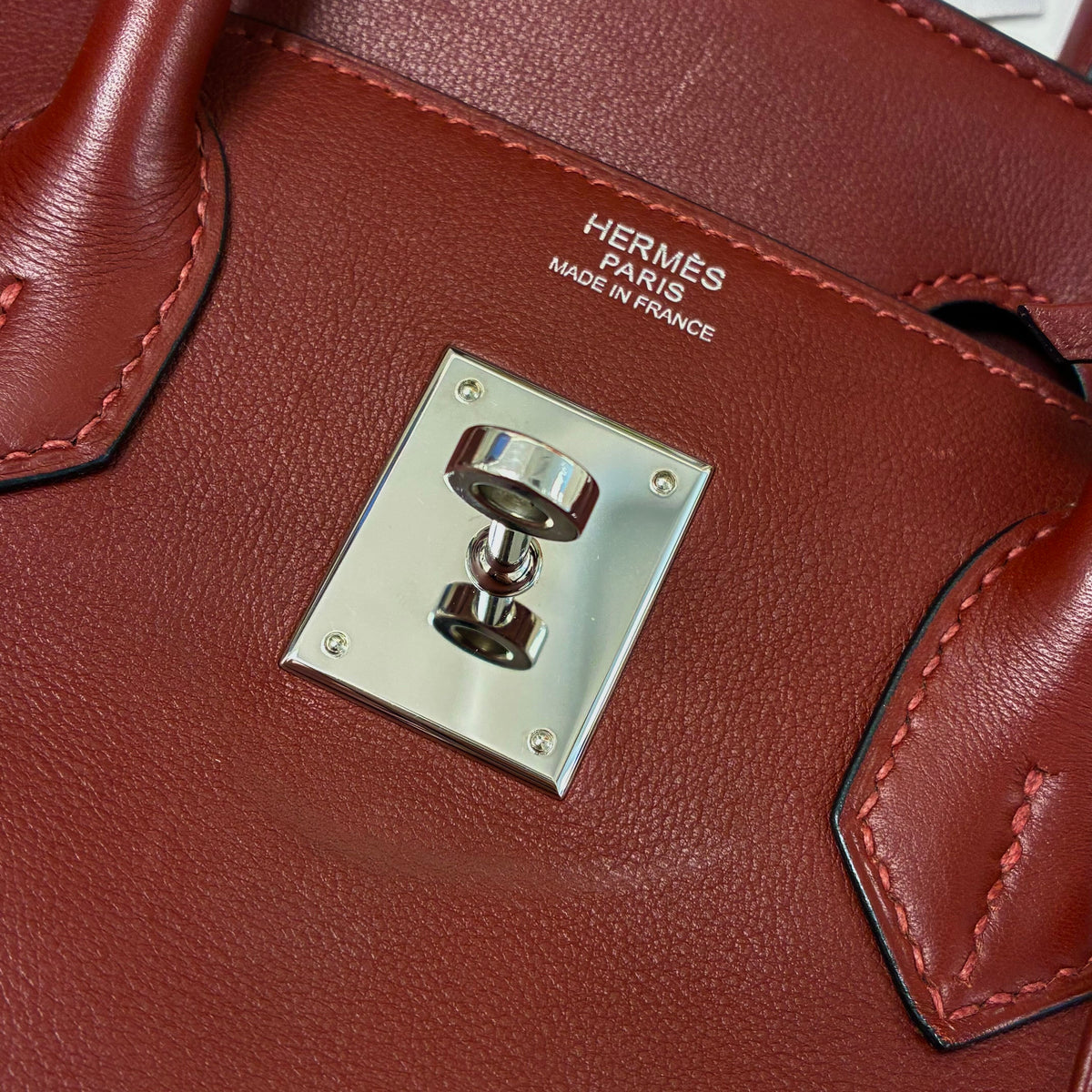 Hermes Rouge H Swift Birkin 30 Handbag