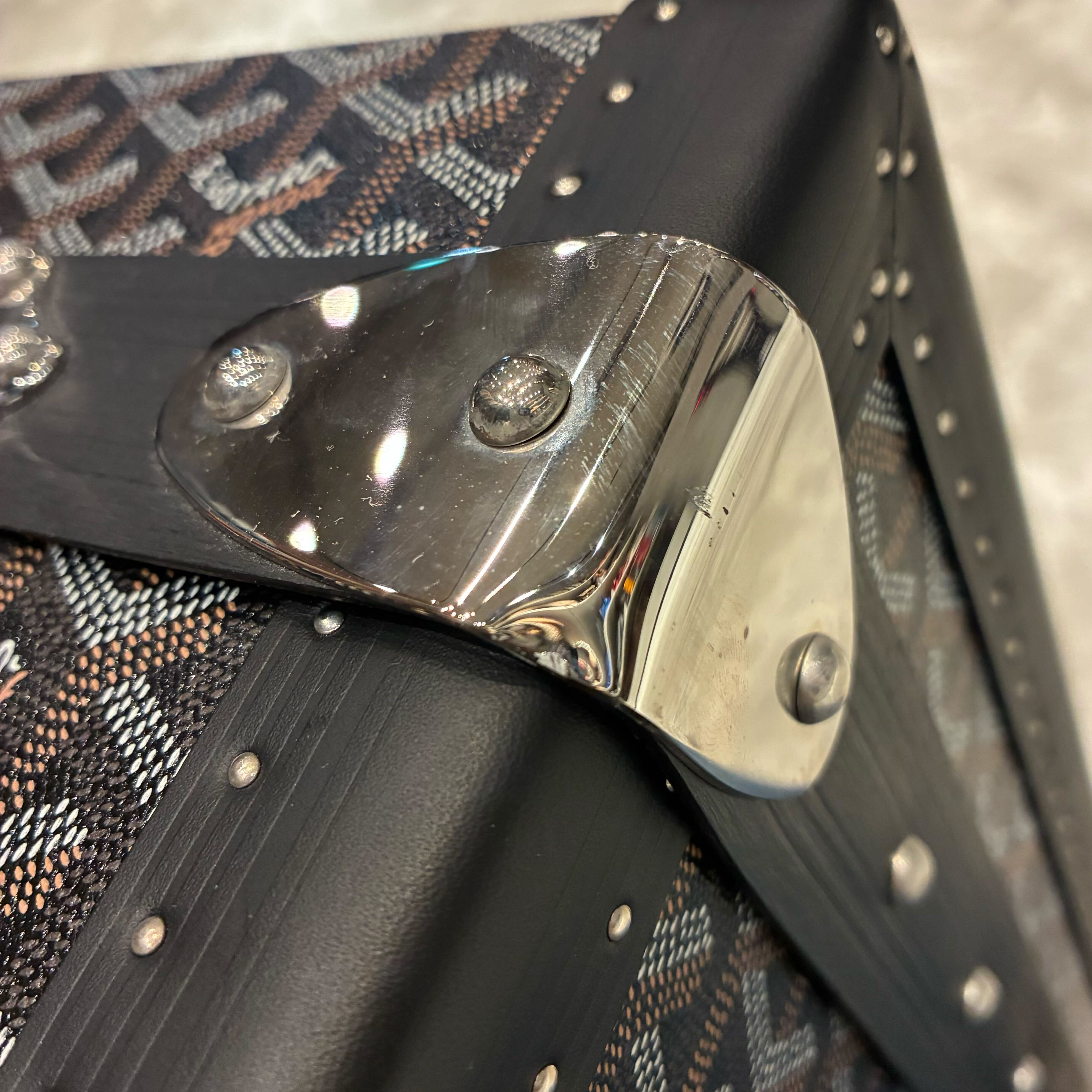 Goyard 2017 Black Grand Hotel 55 Trunk Luggage Suitcase