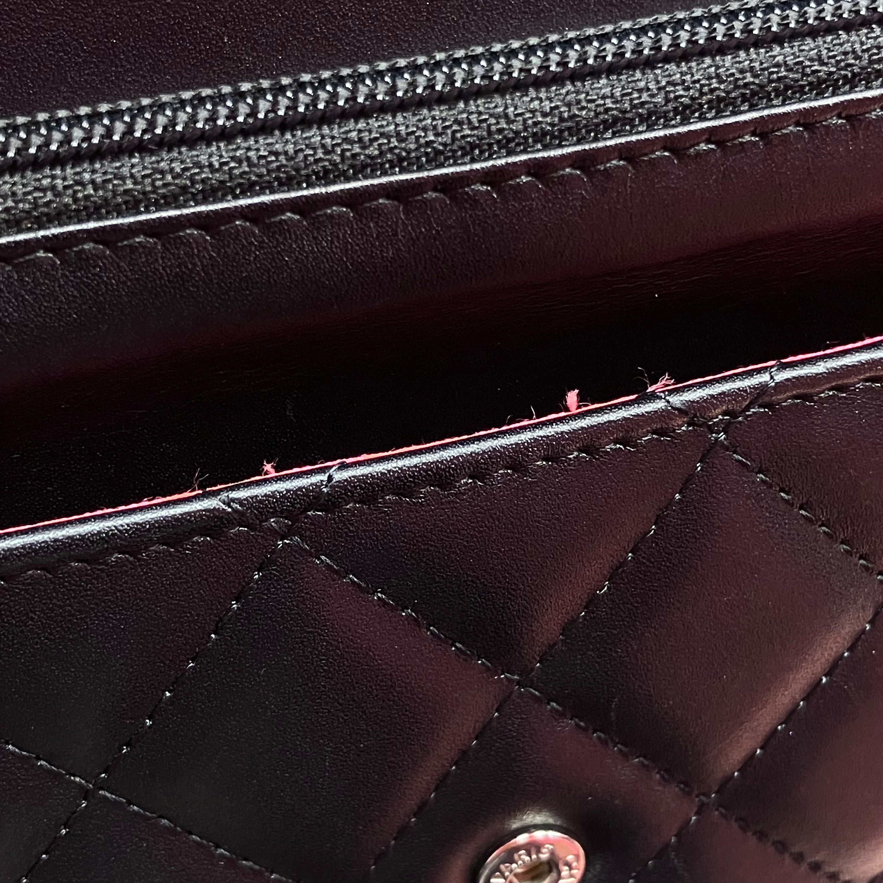 Chanel 2010-2011 Black Calfskin Cambon Ligne WOC Wallet on Chain Shoulder Bag
