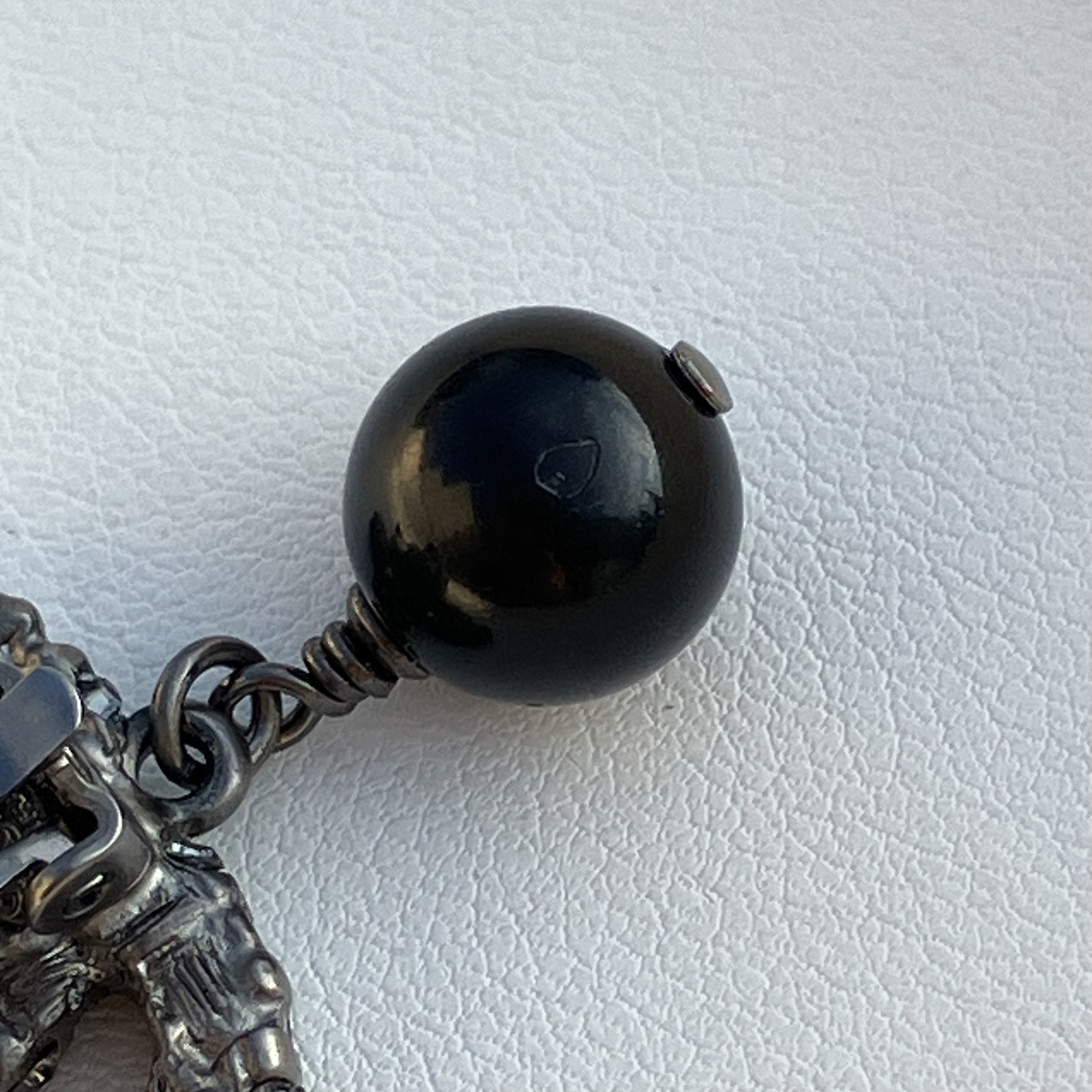 Chanel CC Earrings Clip-On Dangle Silver Rhinestone 10A