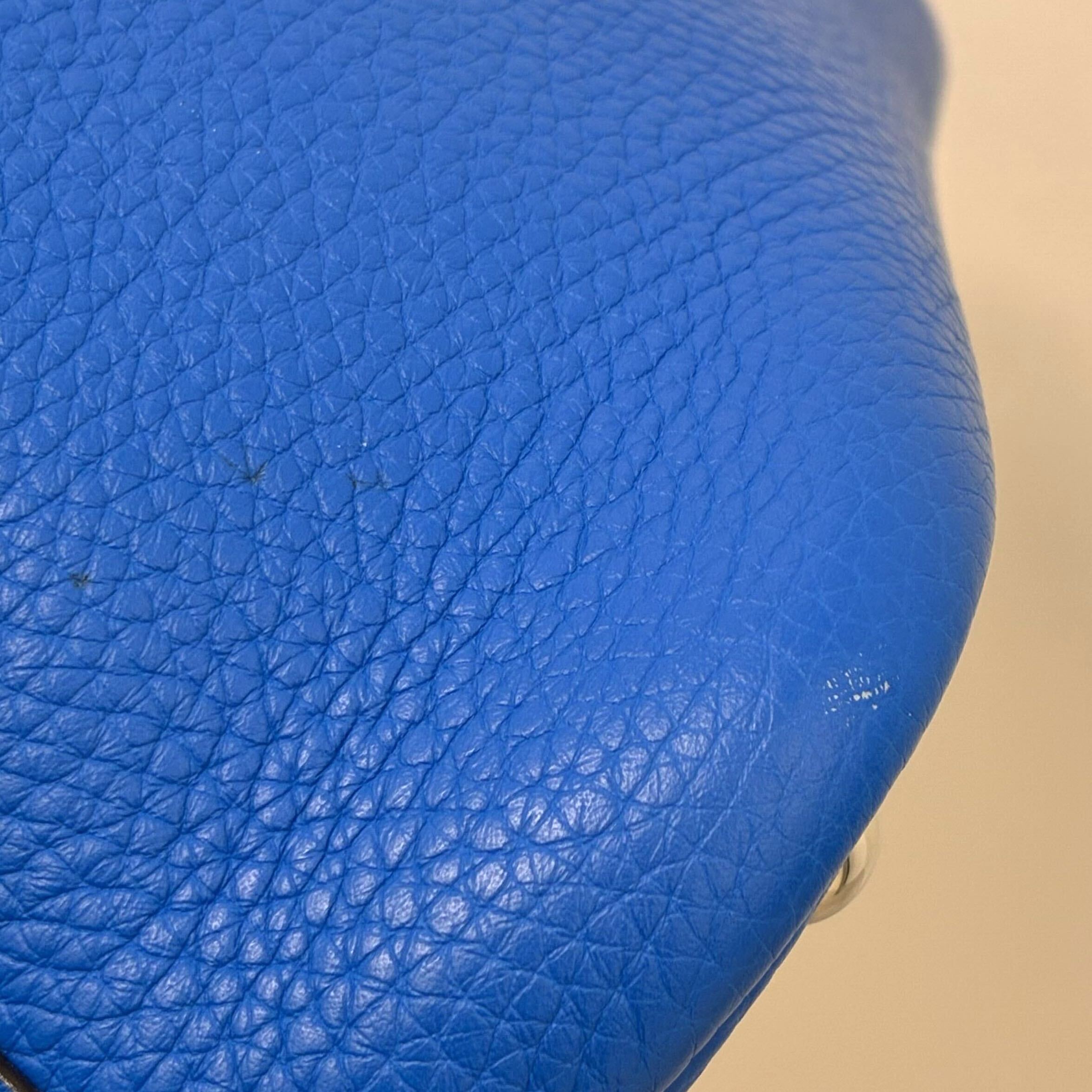Hermes Blue Hydra Taurillon Clemence Bolide 31 2way Shoulder Handbag