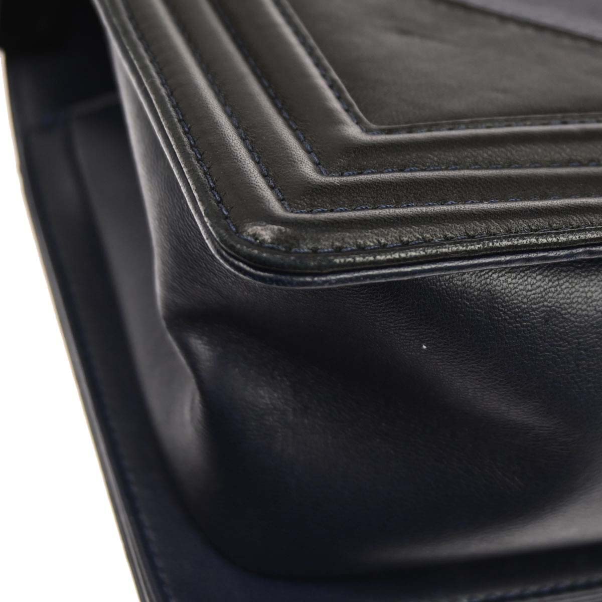 Boy Chanel 2017 Navy Black Lambskin Medium Shoulder Bag