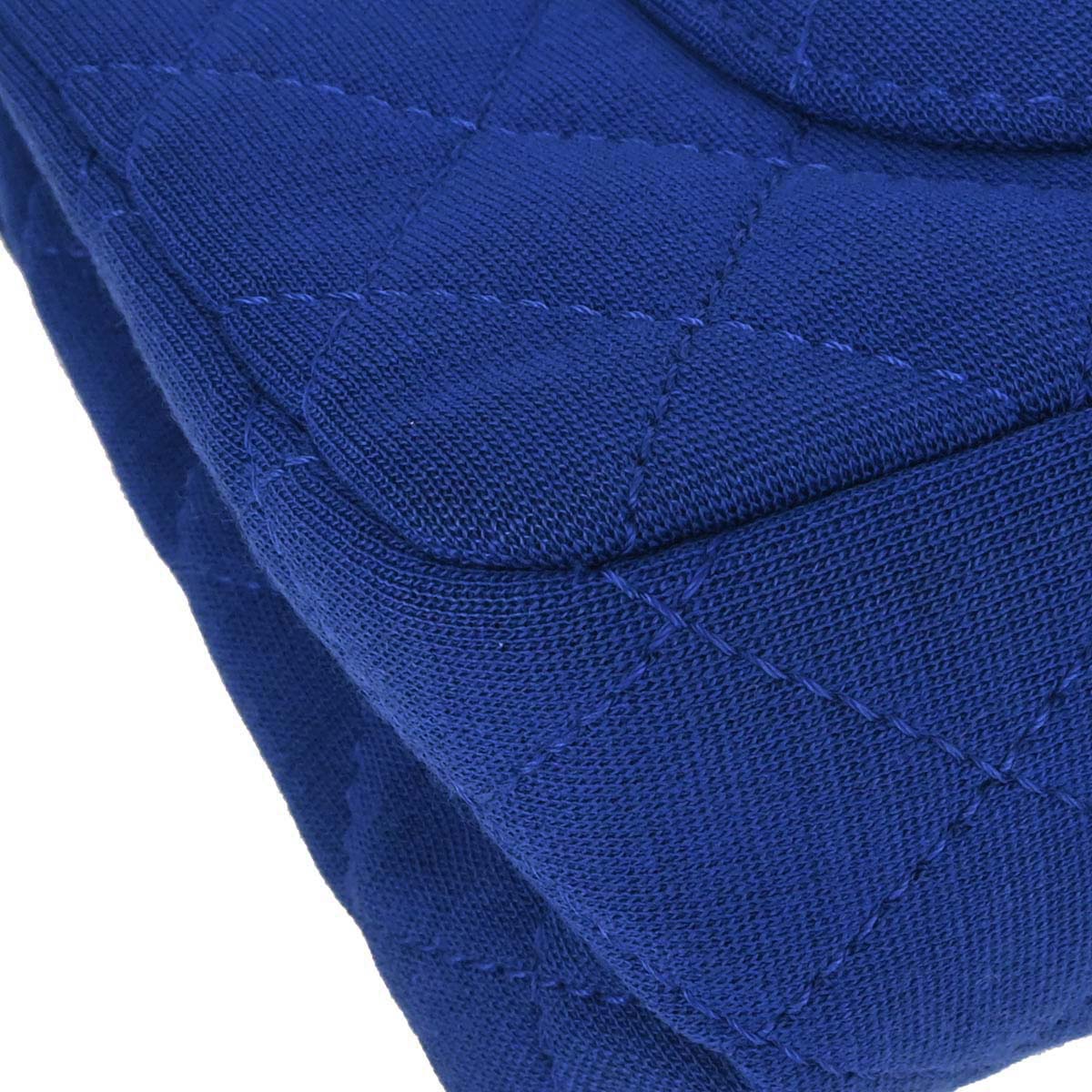 Chanel 2012-2013 Blue Cotton 2.55 Classic Flap Shoulder Bag