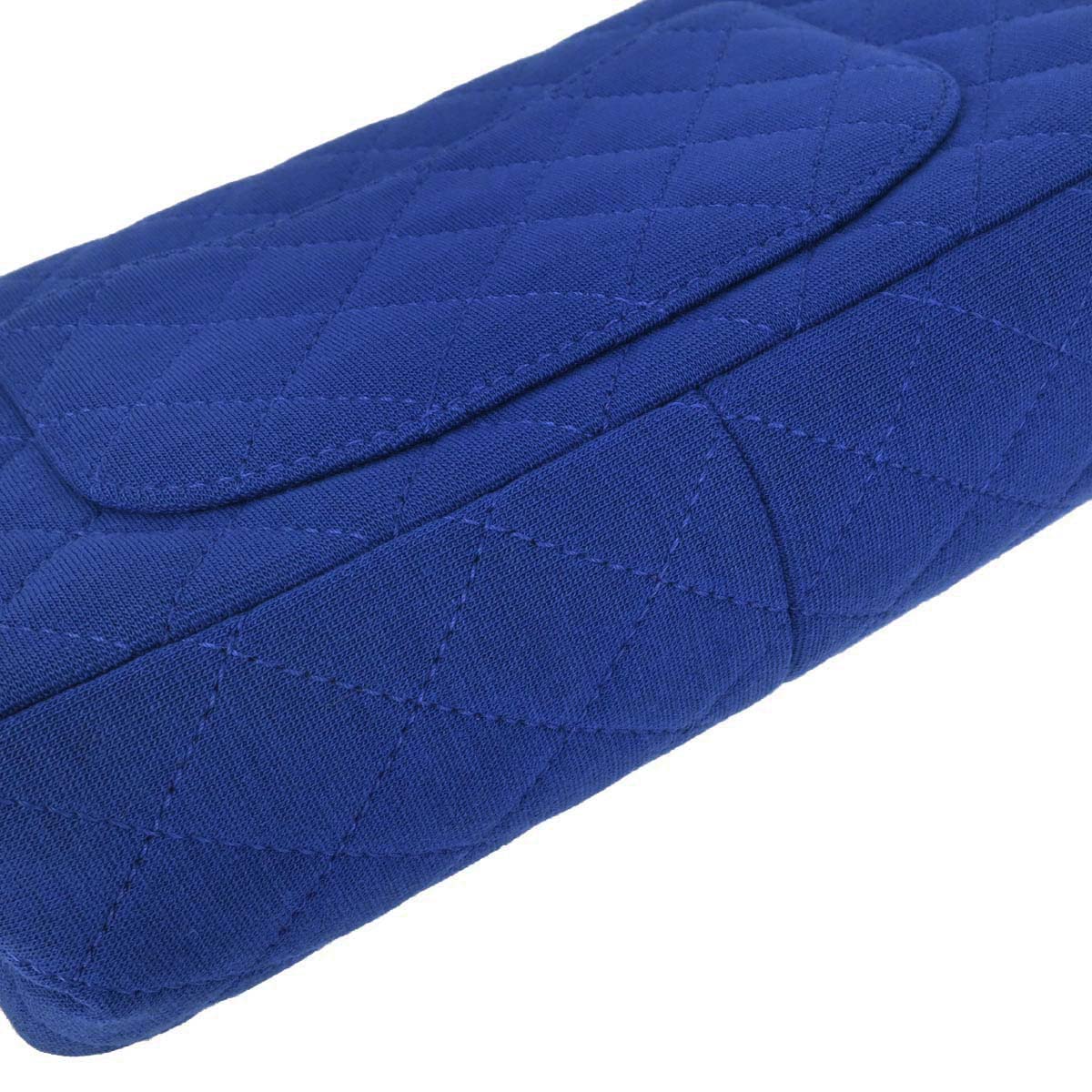Chanel 2012-2013 Blue Cotton 2.55 Classic Flap Shoulder Bag