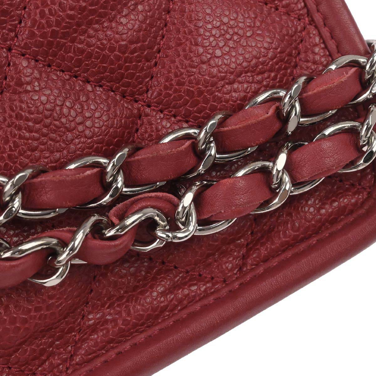 Chanel 2012-2013 Red Caviar Skin French Riviera Shoulder Bag