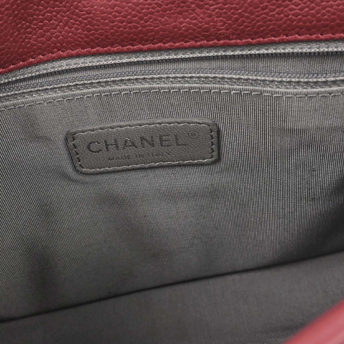 Chanel 2012-2013 Red Caviar Skin French Riviera Shoulder Bag