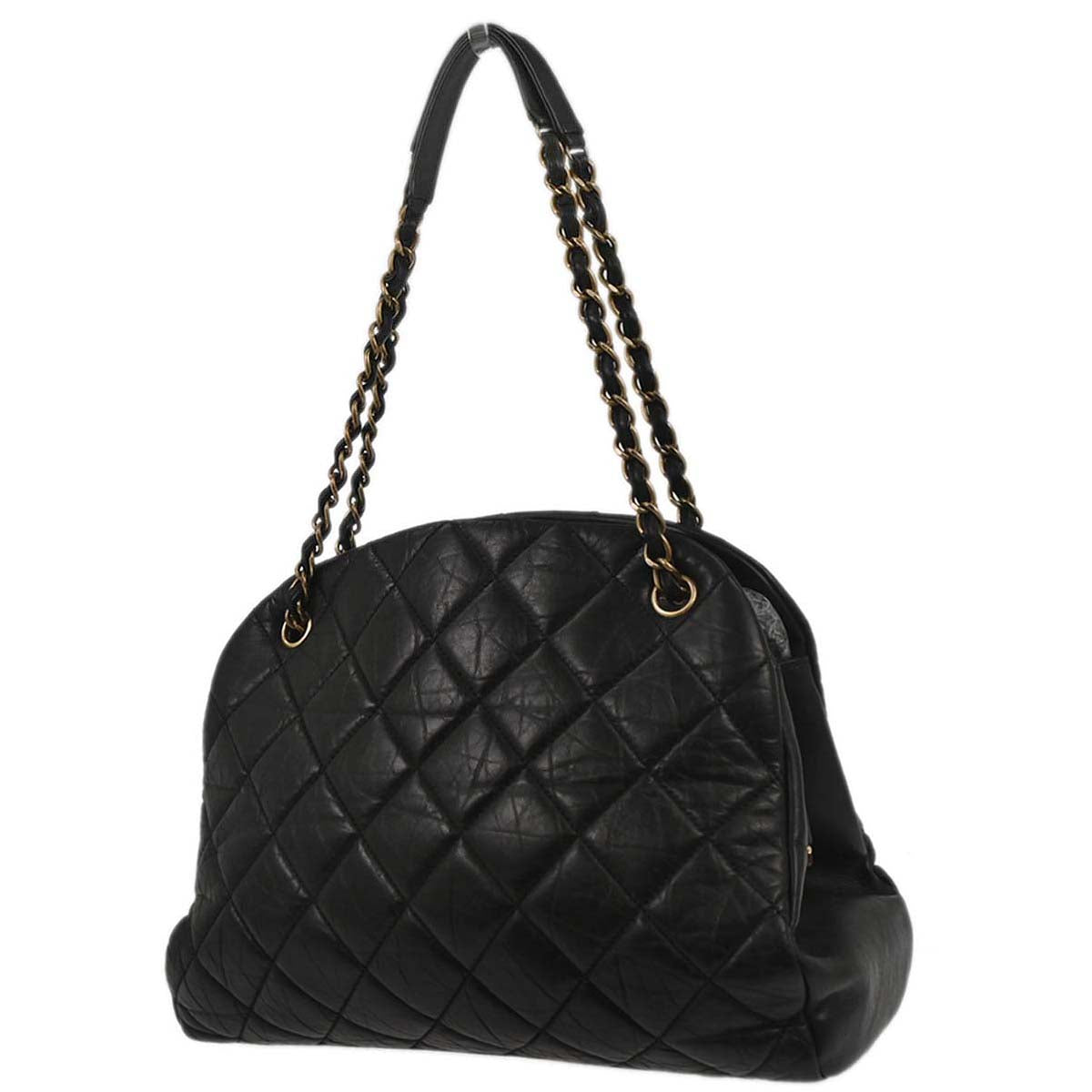Chanel Black Calfskin Large Mademoiselle Bowling Bag
