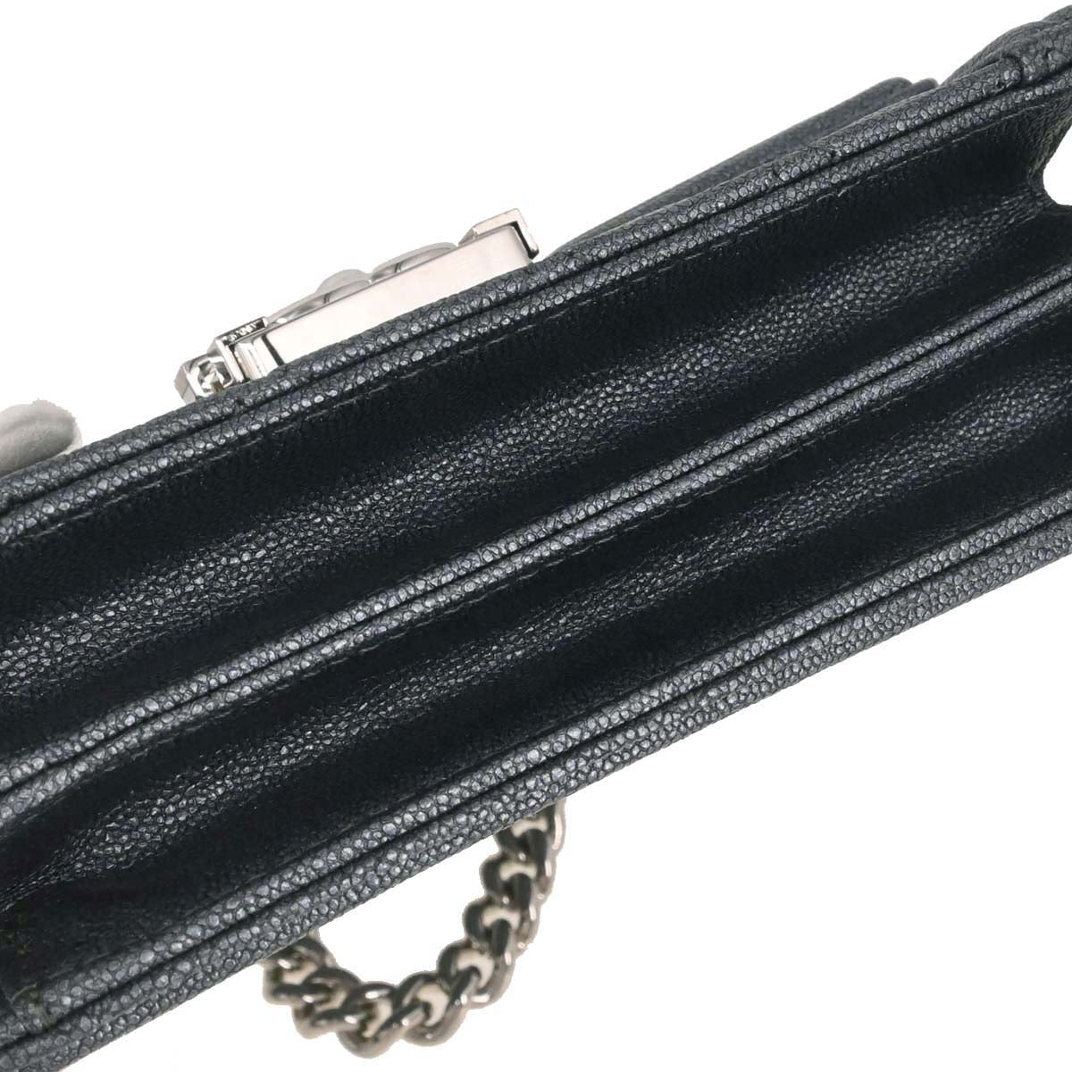 Boy Chanel 2019 Metallic Silver Caviar Skin North South Boy Flap Shoulder Bag