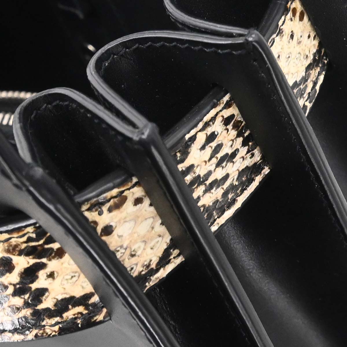 Saint Laurent * Black Python Sac de Jour 2way Shoulder Handbag