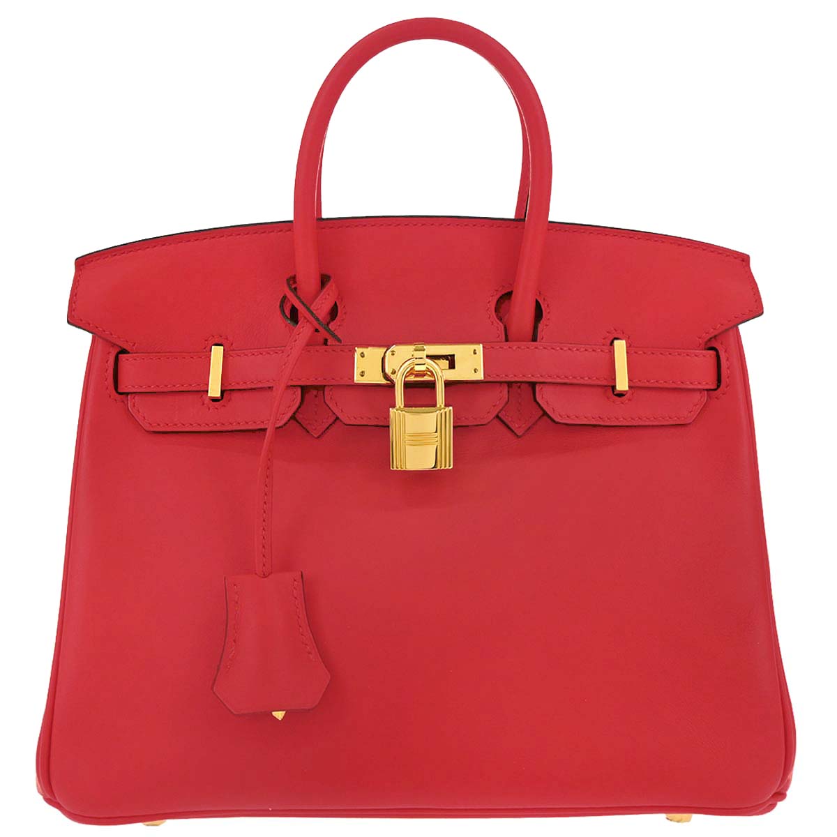 Hermes Rouge Vif Swift Birkin 25 Handbag