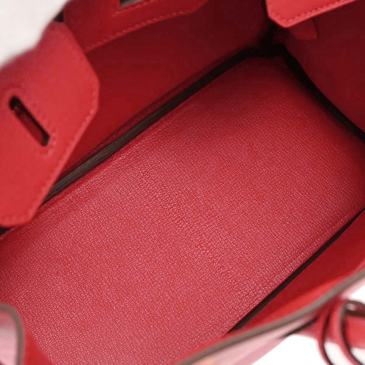 Hermes Rouge Vif Swift Birkin 25 Handbag