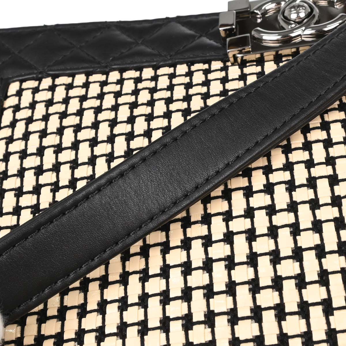 Boy Reverso Chanel Black Beige Lambskin Medium Shoulder Bag