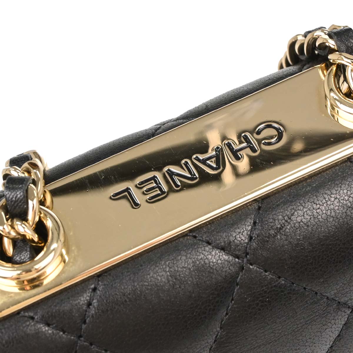 Chanel Black Lambskin Trendy CC Cardholder On Chain Shoulder Bag