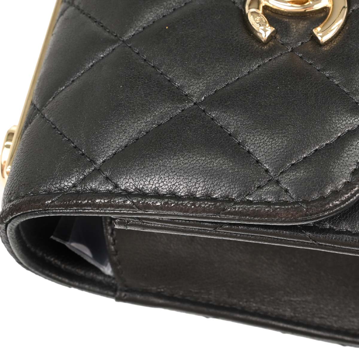 Chanel Black Lambskin Trendy CC Cardholder On Chain Shoulder Bag