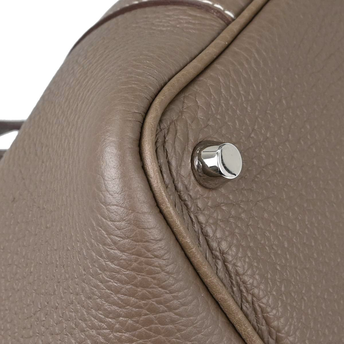Hermes Etoupe Gray Taurillon Clemence Picotin Lock 18 PM Handbag