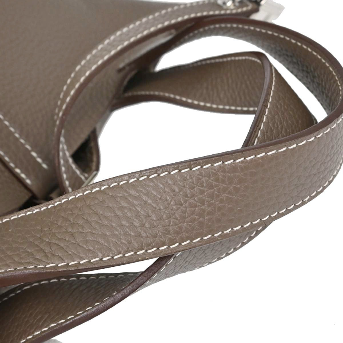 Hermes Etoupe Gray Taurillon Clemence Picotin Lock 18 PM Handbag