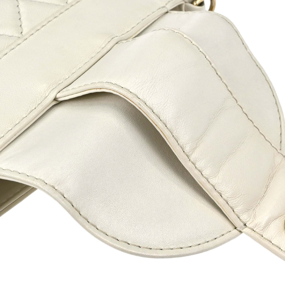Chanel White Lambskin Bucket Chain Shoulder Bag