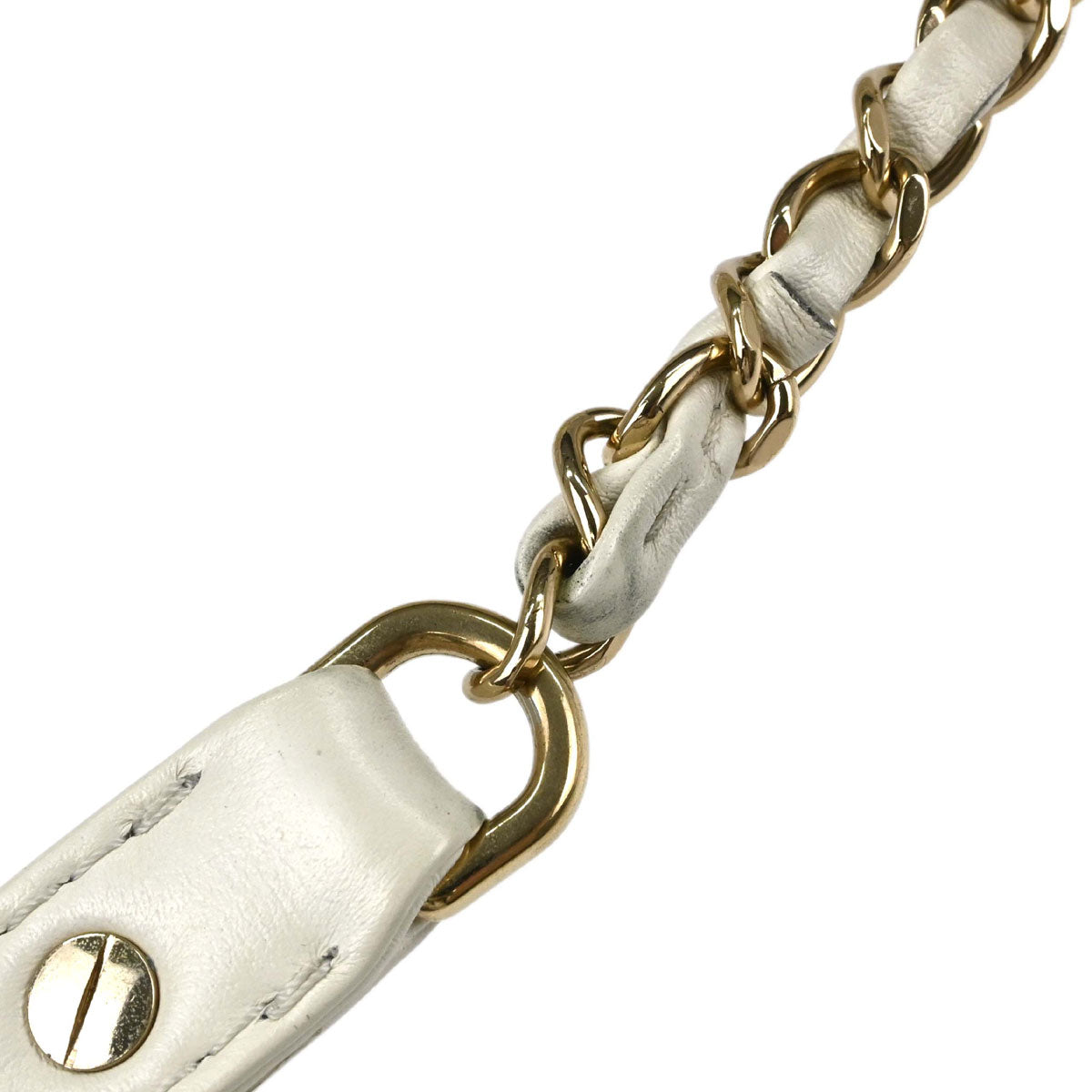 Chanel White Lambskin Bucket Chain Shoulder Bag