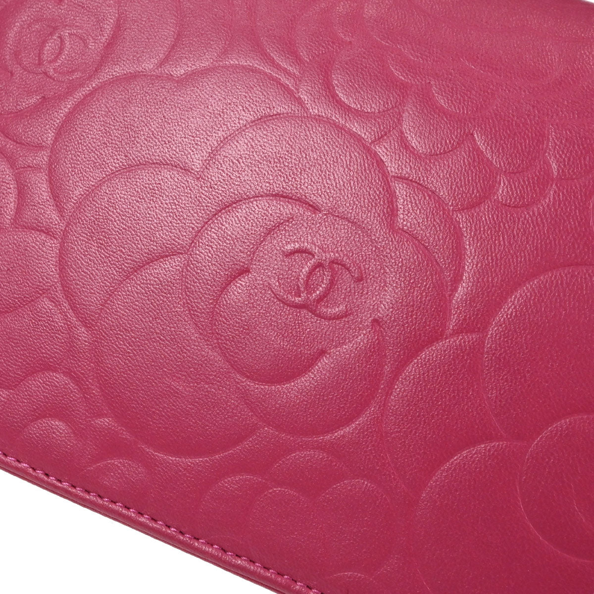 Chanel Pink Lambskin Camellia WOC Wallet on Chain Bag