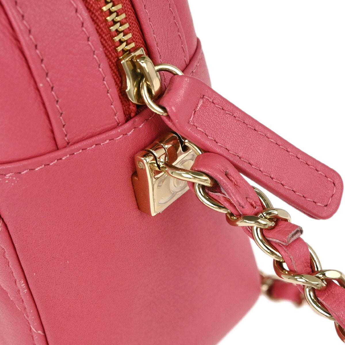 Chanel Pink Lambskin CC Octagon Camera Bag