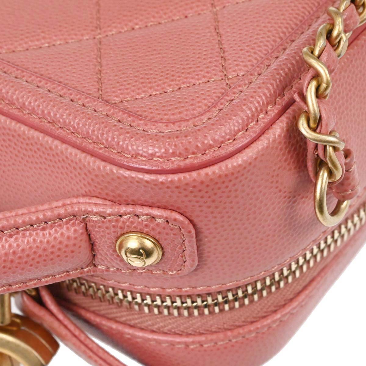 Chanel Pink Caviar Skin CC Filigree 2way Shoulder Vanity Handbag