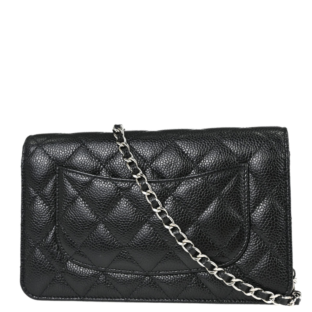 Chanel Black Caviar Skin Classic WOC Wallet on Chain Shoulder Bag