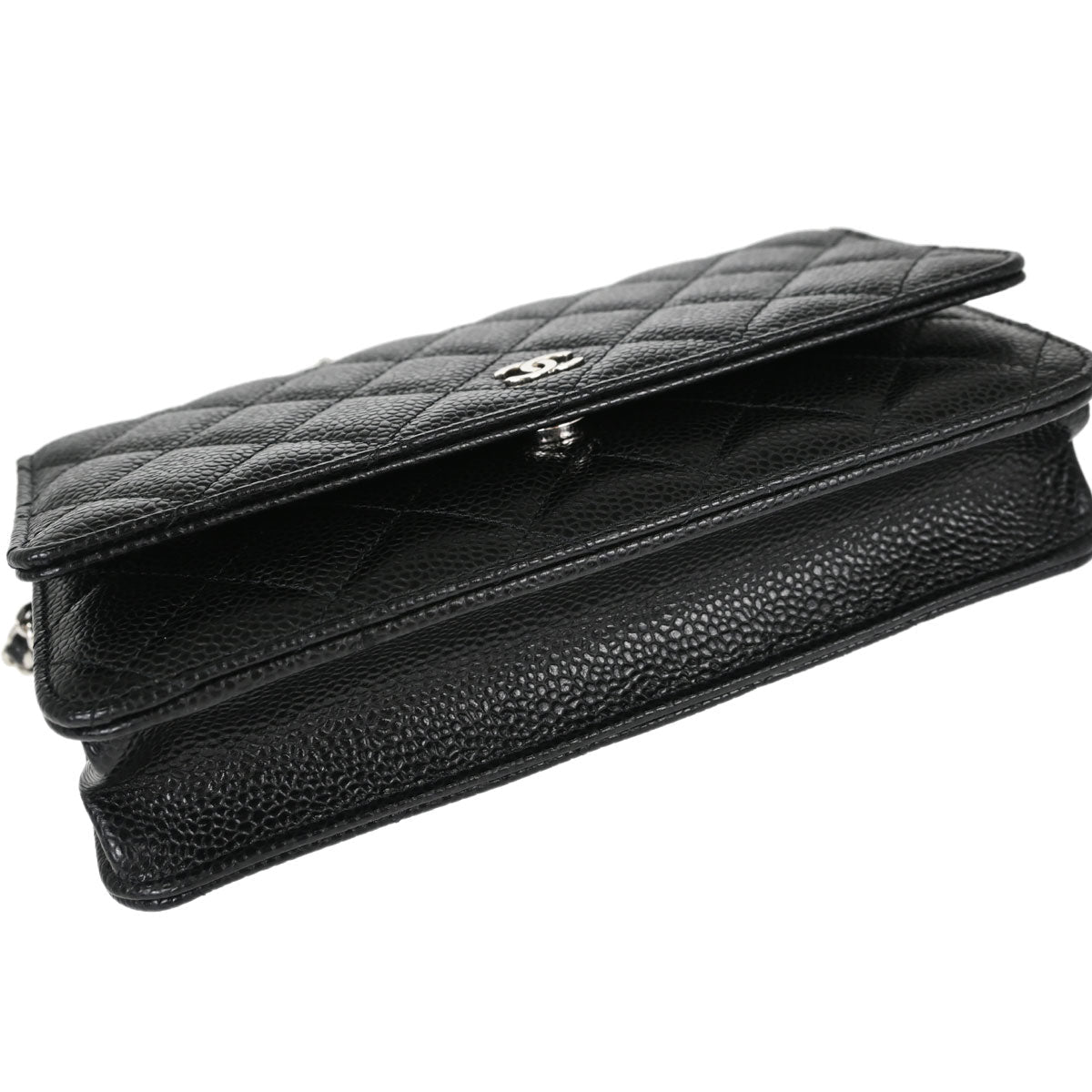 Chanel Black Caviar Skin Classic WOC Wallet on Chain Shoulder Bag