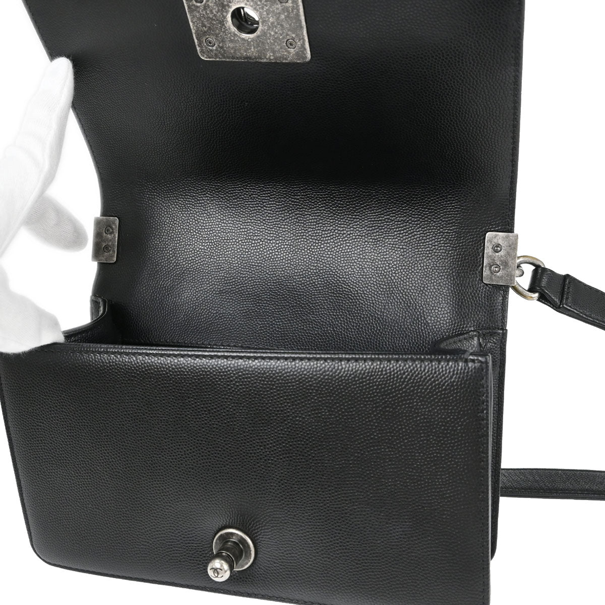 Boy Chanel 2018 Black Caviar Skin Small Chain Shoulder Bag