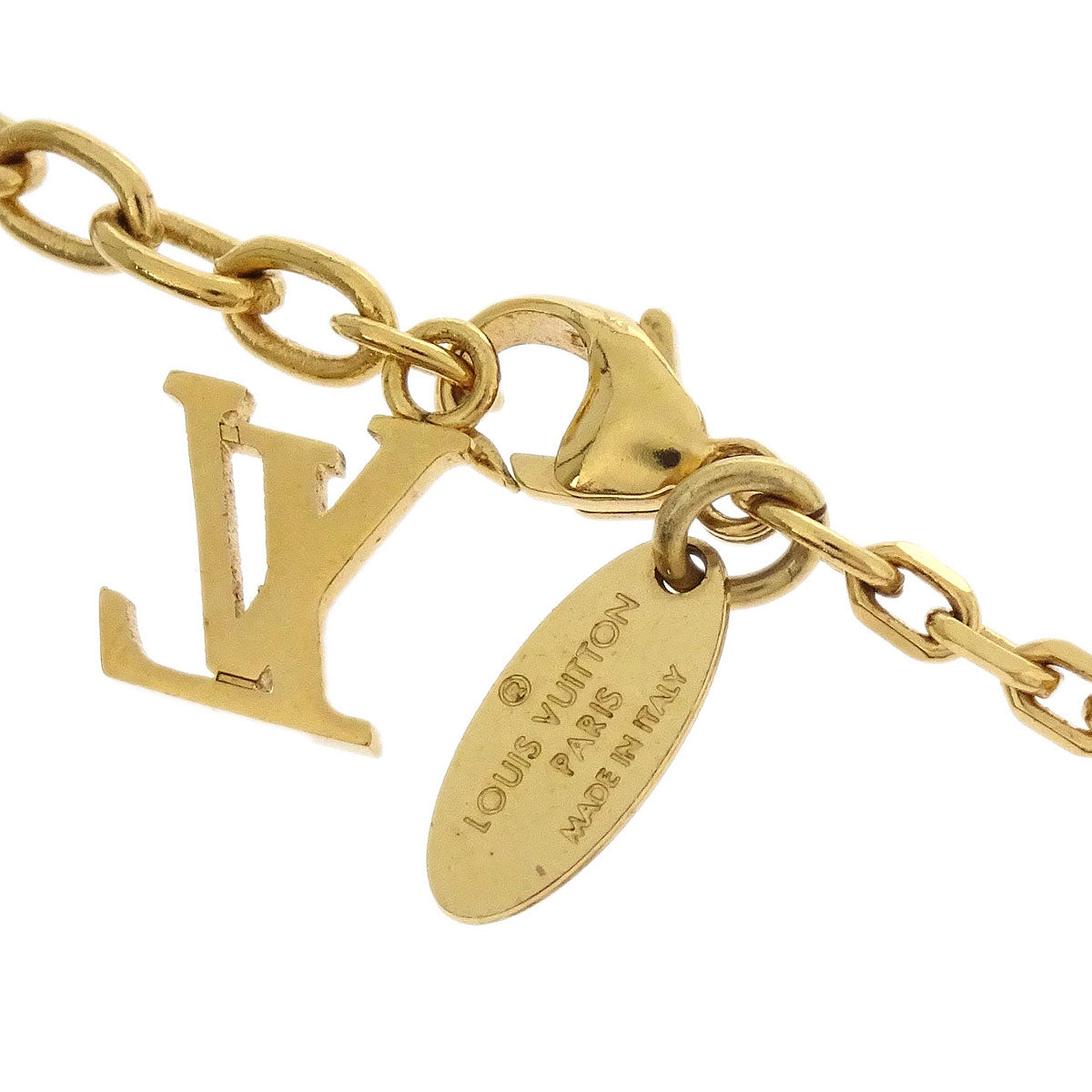 Louis Vuitton 2013 Collier Gamble Necklace Rhinestone Gold M65096 OB0143