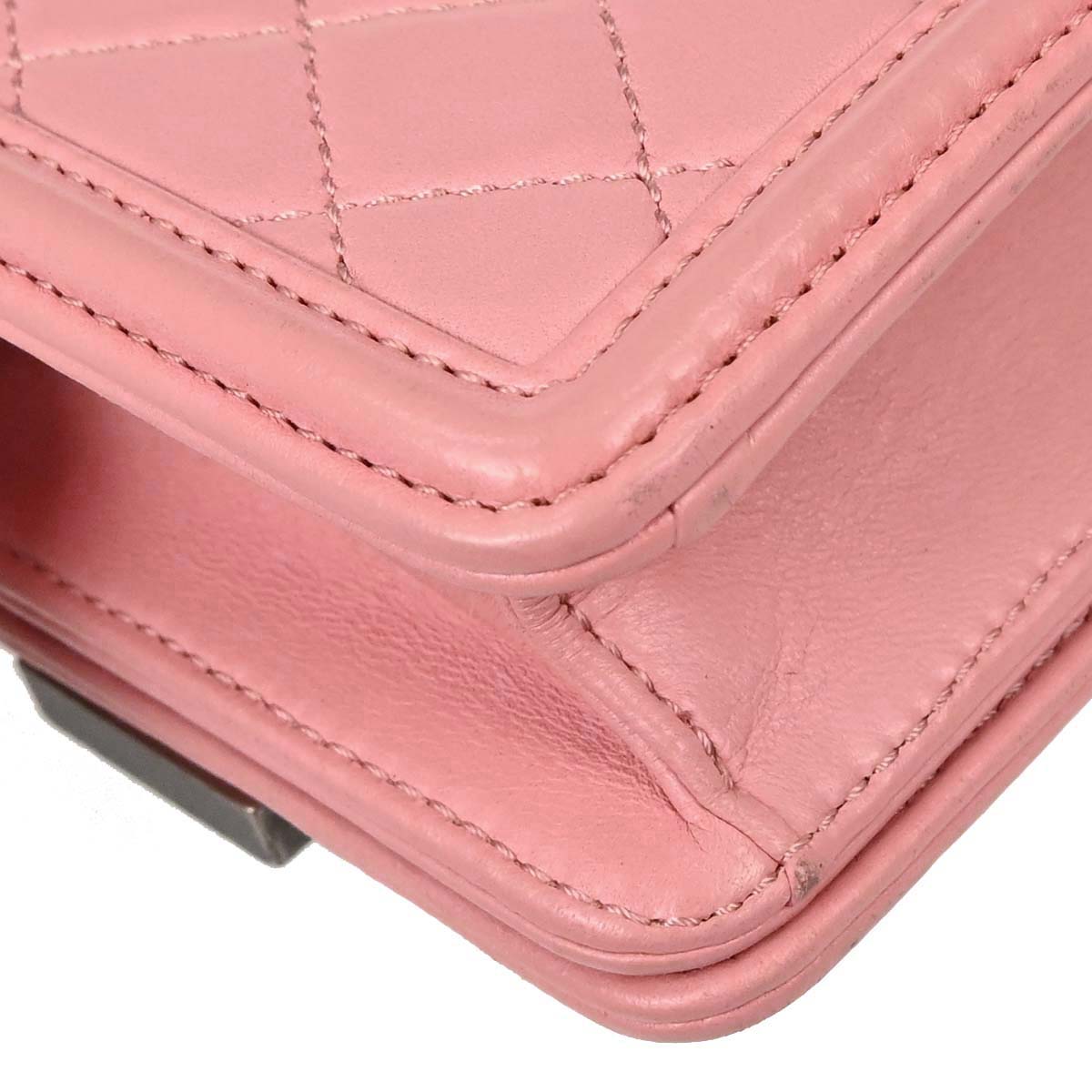 Chanel 2013-2014 Pink Lambskin Boy Brick Flap Bag Shoulder Bag