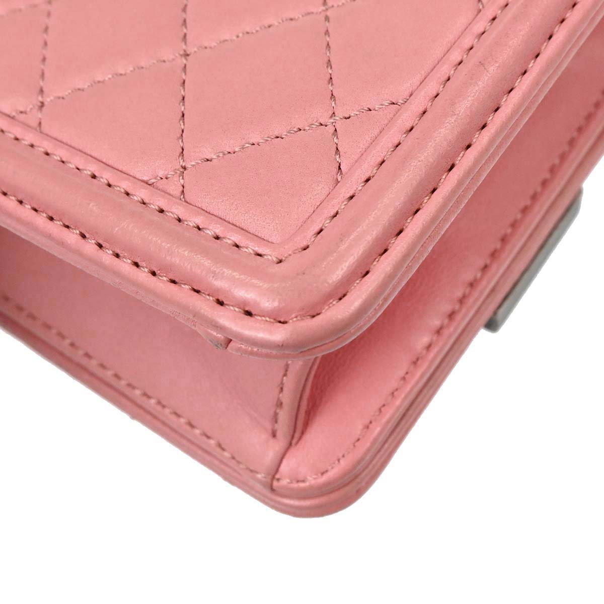 Chanel 2013-2014 Pink Lambskin Boy Brick Flap Bag Shoulder Bag