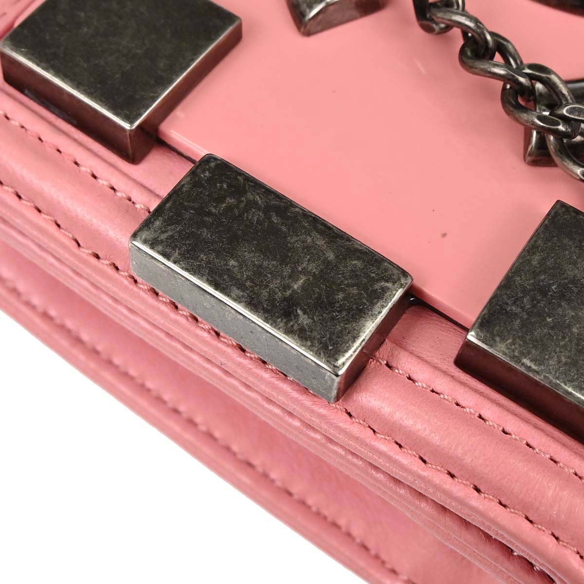 Chanel 2013-2014 Pink Lambskin Boy Brick Flap Bag Shoulder Bag